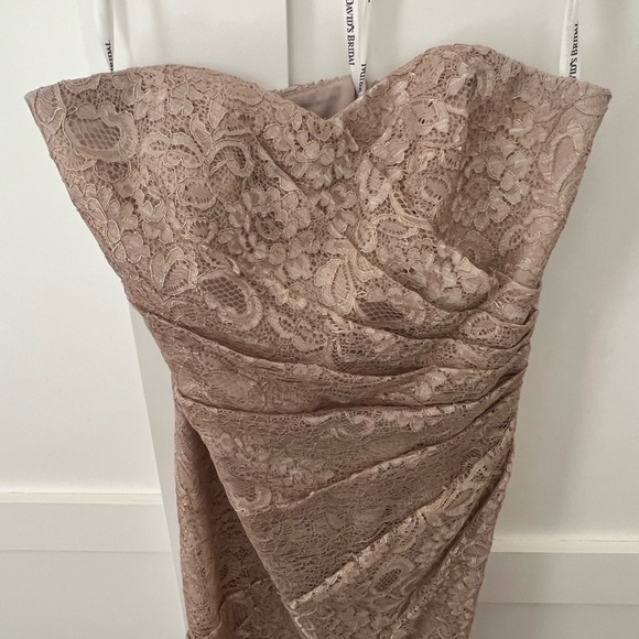 Davids Bridal strapless rose gold gown - Picture 3 of 6